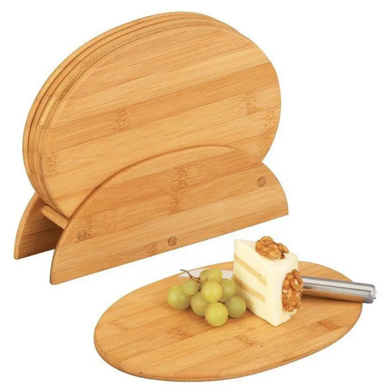 Bambusowe deski kuchenne + stojak, 7 części w komplecie, ZELLER Oferta czasowa
