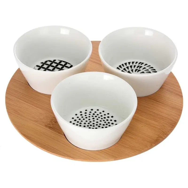 Zestaw do przekąsek, dressingów i przystawek - 3 porcelanowe miseczki Wyjątkowa oferta