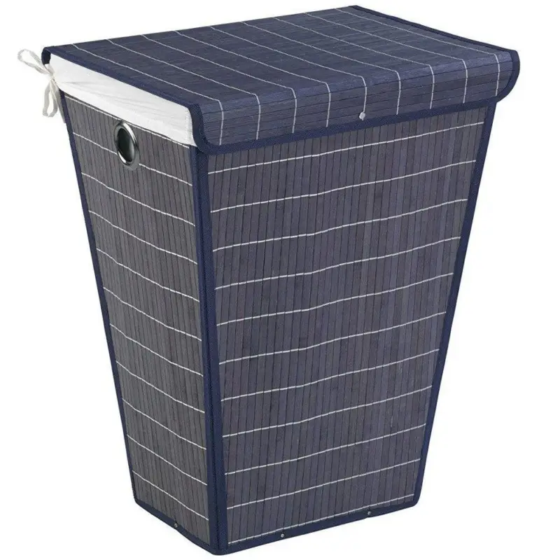 Bambusowy kosz na pranie Bamboo Dark Blue, 55 l, WENKO Łatwy zwrot