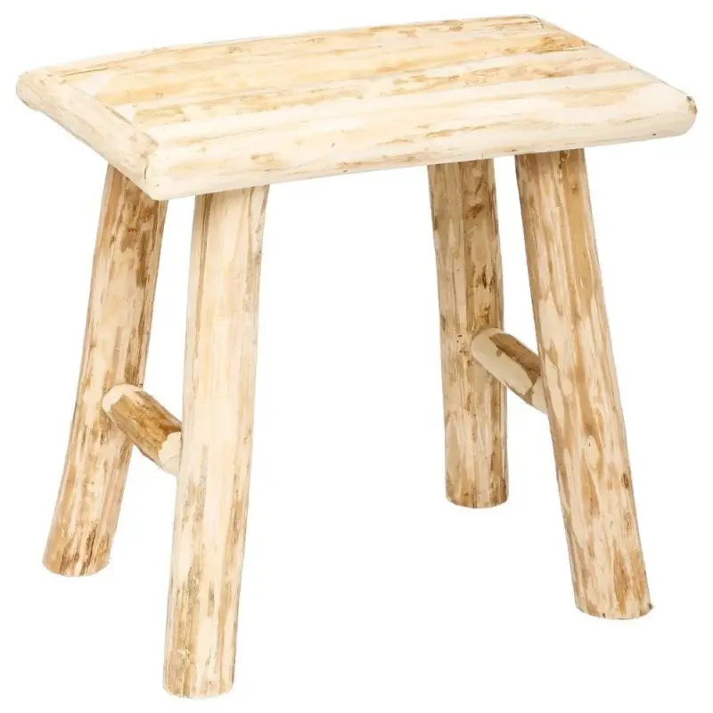 Niska cena Stołek drewniany - prostokątny taboret, podnóżek, 34 x 24 x 32 cm