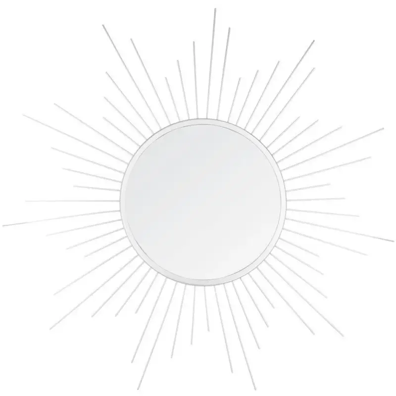 Dekoracyjne lustro ścienne SUN, Ø 60 cm, kolor biały Obniżka ceny