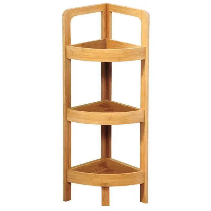 Oferta Regał łazienkowy narożny z 3 półkami, bambusowy, KESPER