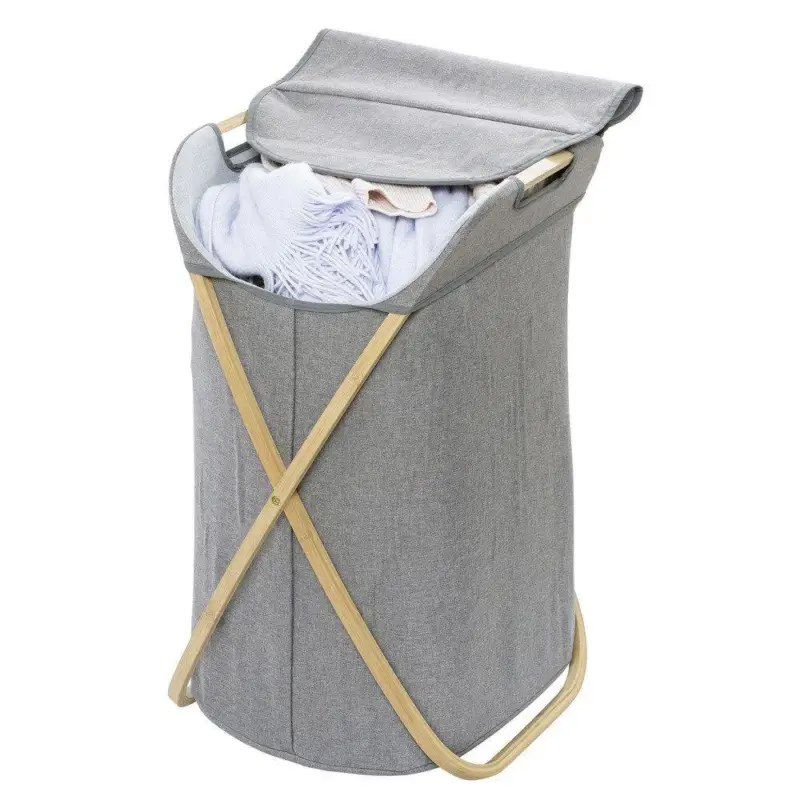 Hit cenowy Kosz na pranie BAHARI, torba z poliestru i bawełny na składanym stelażu - 79 l, 68 x 46 x 40 cm, WENKO