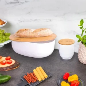 Tylko dziś Komplet dwóch pojemników kuchennych + chlebak, ZELLER