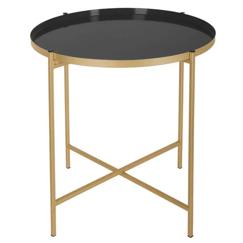Promocja Stolik kawowy okrągły KYLIAN BLACK, ława do salonu glamour