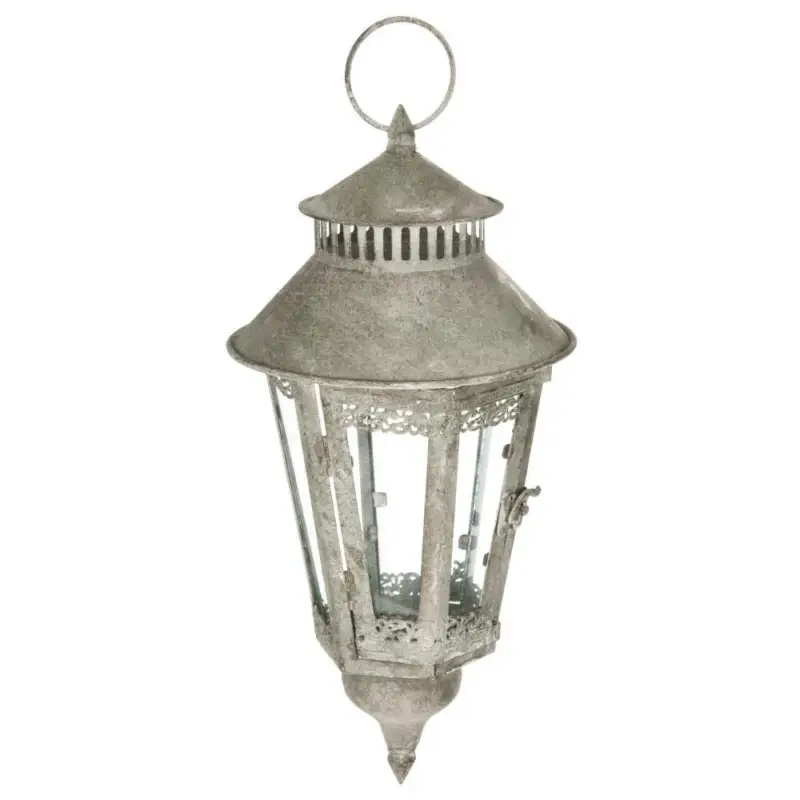 Lampion ogrodowy, latarenka do ogrodu, wisząca, kolor srebrny Tylko do końca tygodnia