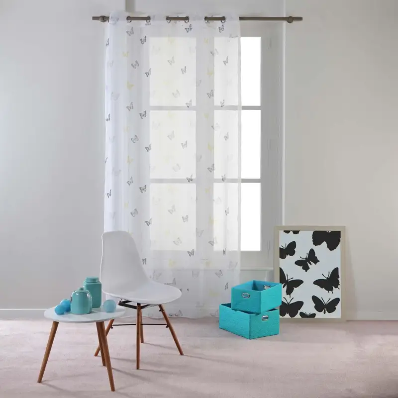 Firana na przelotkach HESPERIA BLACK, 140 x 240 cm Łatwy zwrot