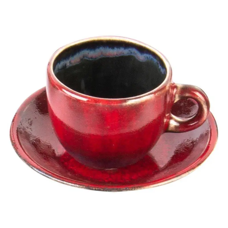 Filiżanka z podstawką handmade CRUSTA 120 ml - unikalny wzór Wyprzedaż