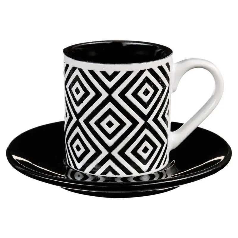 Filiżanka do espresso z podstawką GEOMETRIC, 90 ml Niska cena