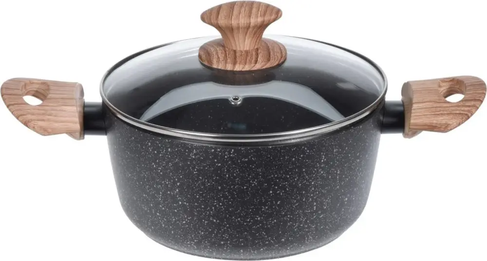 Garnek aluminiowy z powłoką nieprzywierającą, Ø 20 cm + szklana pokrywa Nie przegap
