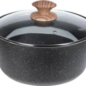 Rabat Garnek aluminiowy z powłoką nieprzywierającą, Ø 24 cm + szklana pokrywa