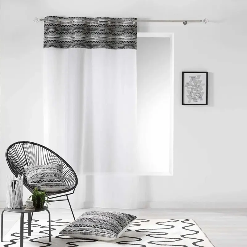 Bezpieczne zakupy Firana na przelotkach TAORA, 140 x 240 cm, z ozdobnym paskiem