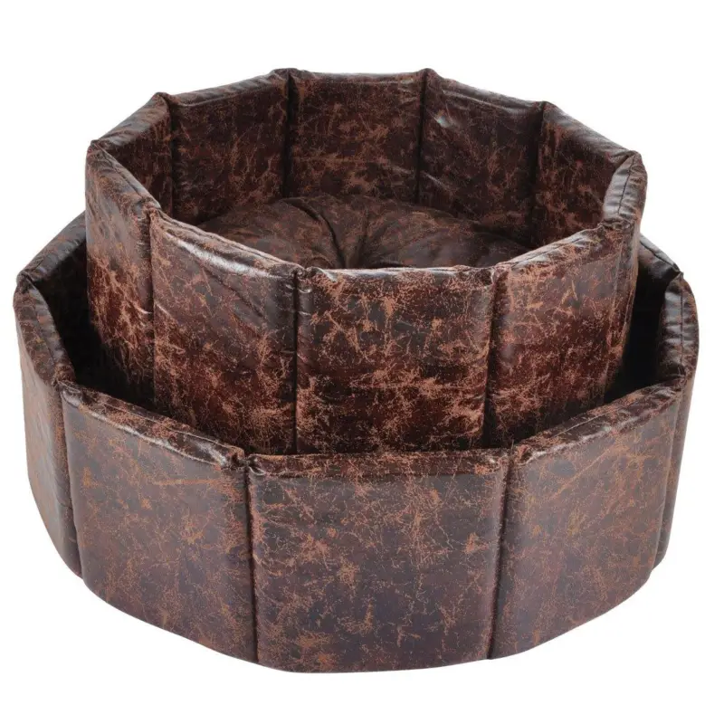 Promocja Legowisko dla psa okrągłe CHESTERFIELD, Ø 38 + 48 cm, 2 sztuki