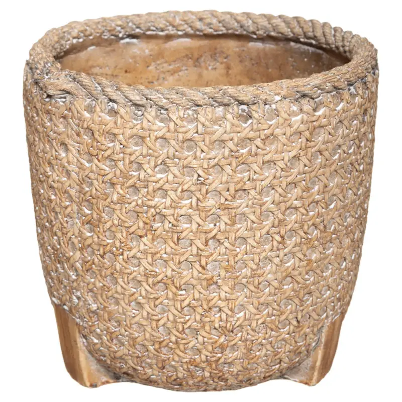 Okazja Doniczka betonowa, Ø 18 cm, imitacja trzciny