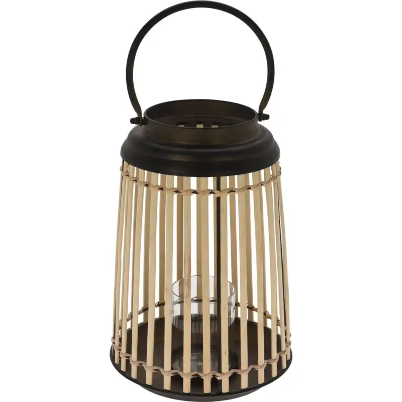 Dostępne od ręki Lampion bambusowy z metalowym korpusem, Ø 24 x 32 cm