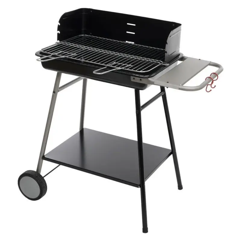 Grill ogrodowy na kółkach AZUR, mobilny stolik z rusztem do grillowania Łatwy zwrot
