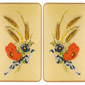 Bestseller Płyty ochronne na kuchenkę FLOWERS, 2 sztuki, szklane