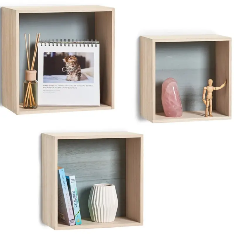 OUTLET Półka CUBES, 3 sztuki w komplecie, drewniana, ZELLER Oferta limitowana