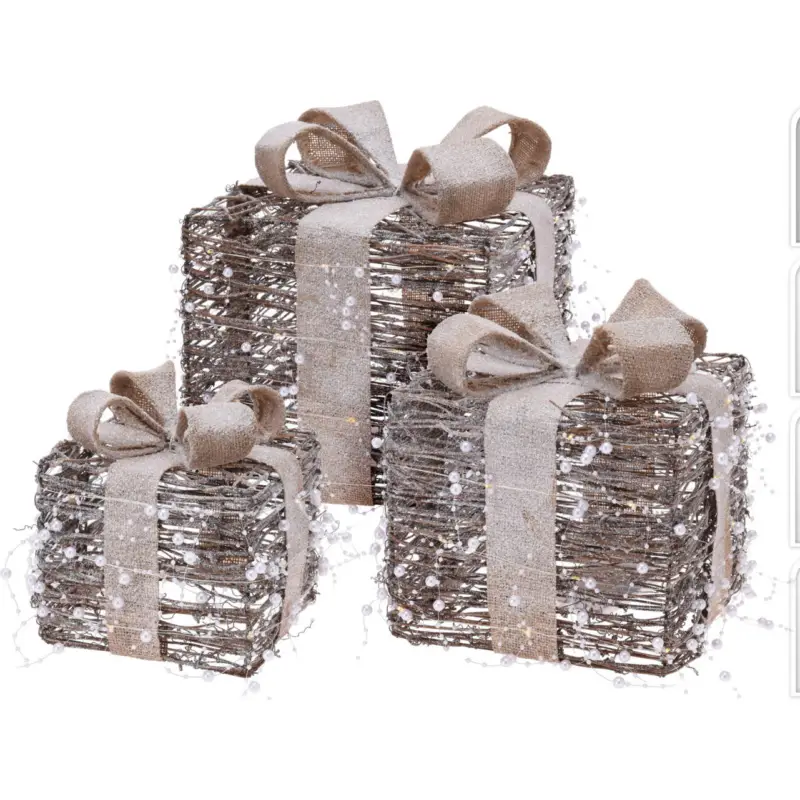Najlepsza cena Dekoracja świąteczna GIFT BOX, 3 sztuki