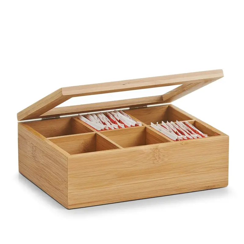 Zamów dziś OUTLET Bambusowa szkatułka na herbatę w torebkach - 6 przegródek, ZELLER