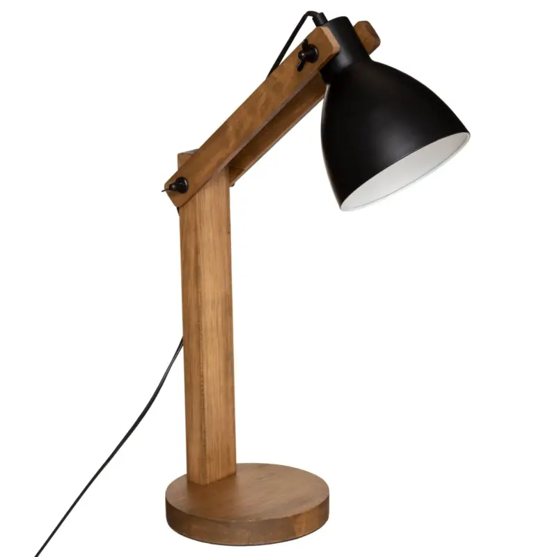 OUTLET Lampa stojąca CUBA, wys. 56 cm, drewniana Hit sprzedaży