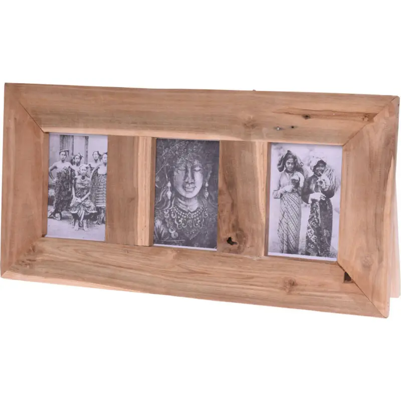 Ostatnia szansa Ramka z drewna tekowego na 3 zdjęcia, 55 x 28 cm