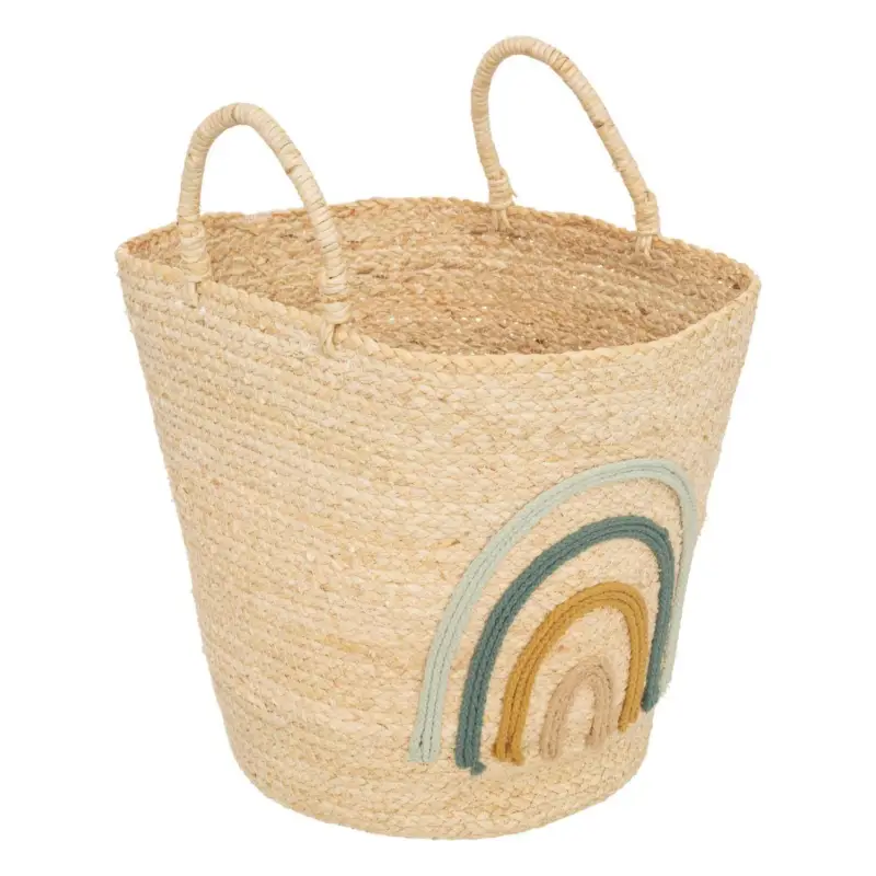 Kosz na zabawki z tęczą, bawełna i włókno kukurydziane, wys. 35 cm Wyjątkowa oferta