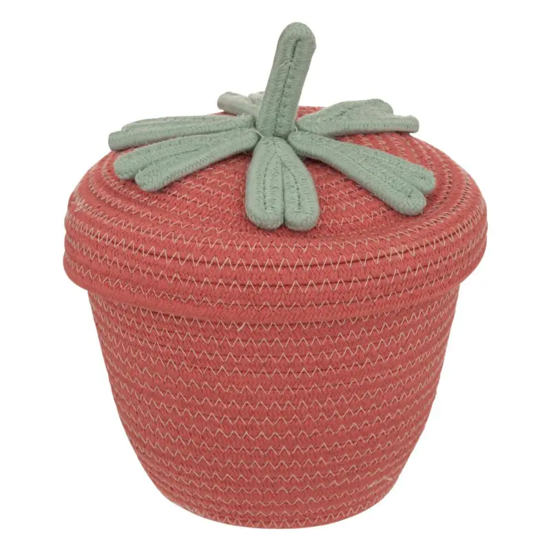 Oferta limitowana Koszyk na drobiazgi Truskawka, bawełna, Ø 22 cm