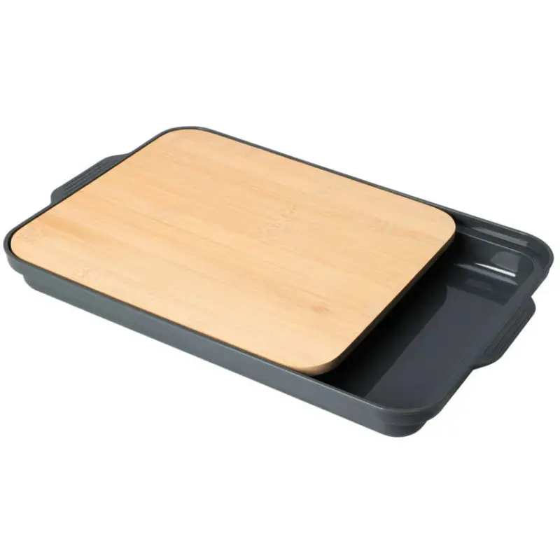 Bambusowa deska do krojenia z tacką, pojemnikiem, 37 x 24 cm Oferta czasowa