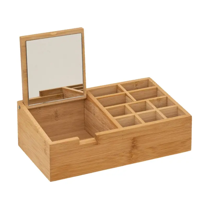 Zamów dziś OUTLET Organizer bambusowy z lusterkiem, 24 x 14 cm
