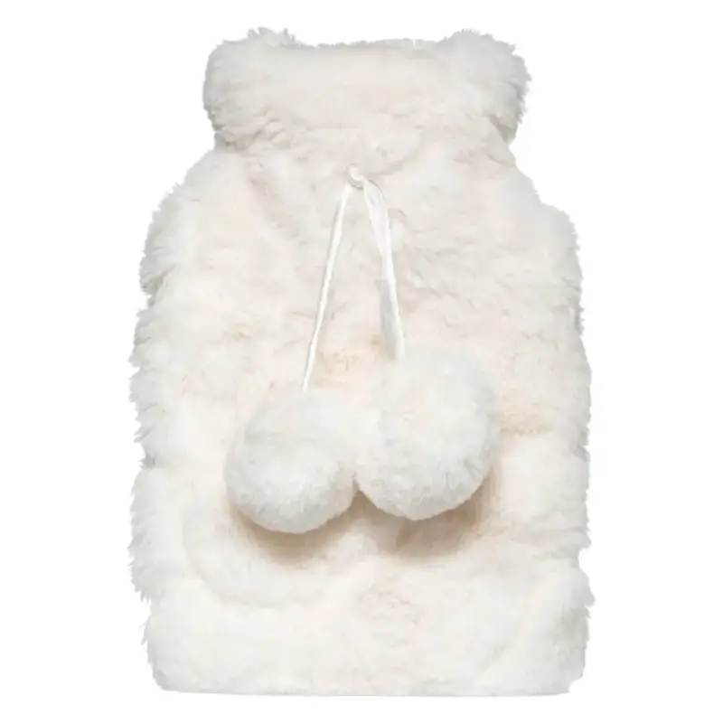 Oferta limitowana Termofor w pluszowym pokrowcu z pomponami