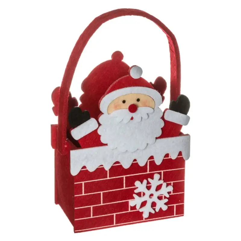 Dodaj do koszyka Filcowy koszyczek w kształcie Mikołaja, 20 cm