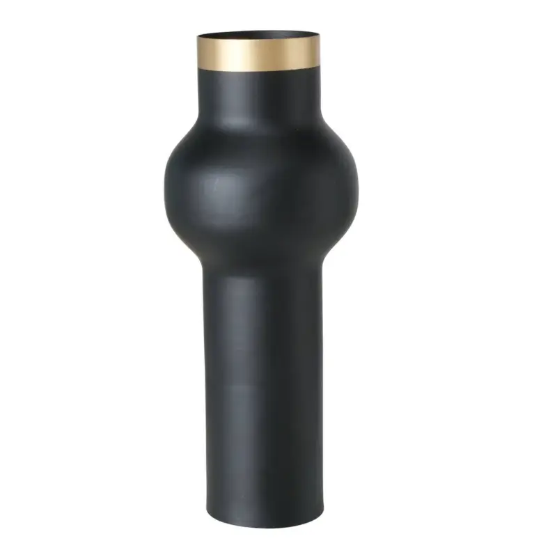Wazon czarny VARNJO ze złotym zdobieniem, 30 cm Wybór klientów