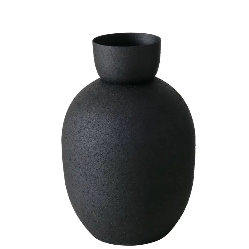 Czarny wazon metalowy MAYNAR, 17 cm Taniej