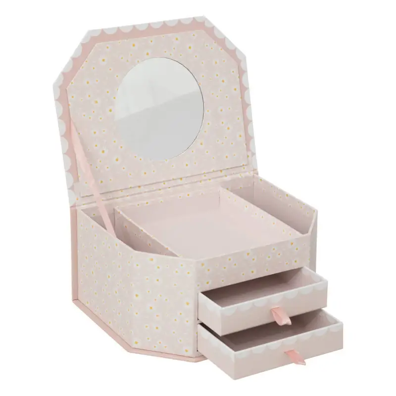 Oferta Pudełko na biżuterię i skarby LANA, z lusterkiem, w stokrotki