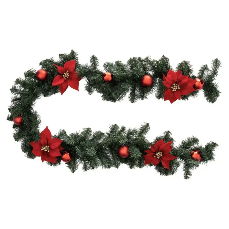 OUTLET Girlanda świąteczna POINSETTIA Hit sprzedaży