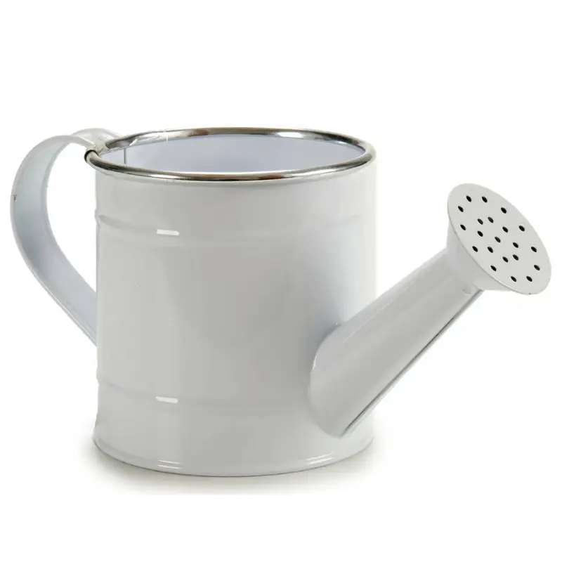 Osłonka na doniczkę w formie konewki, metalowa, biała Oferta czasowa