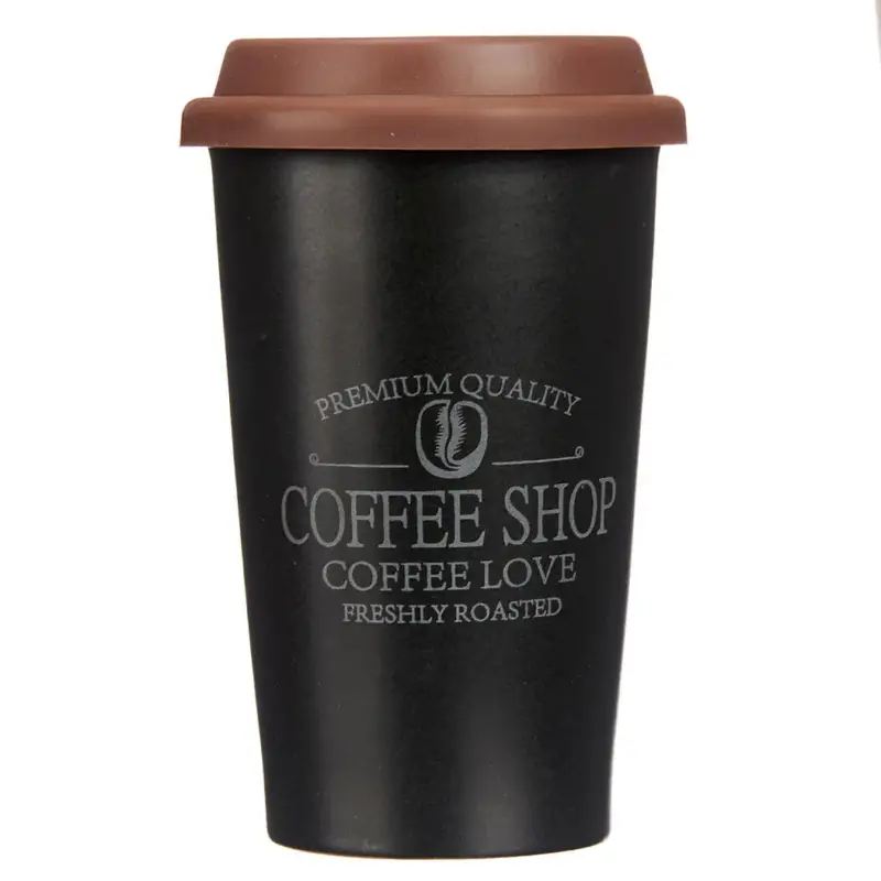 Tylko dziś Kubek na kawę na wynos do samochodu COFFEE SHOP, silikonowe wieczko, 440 ml
