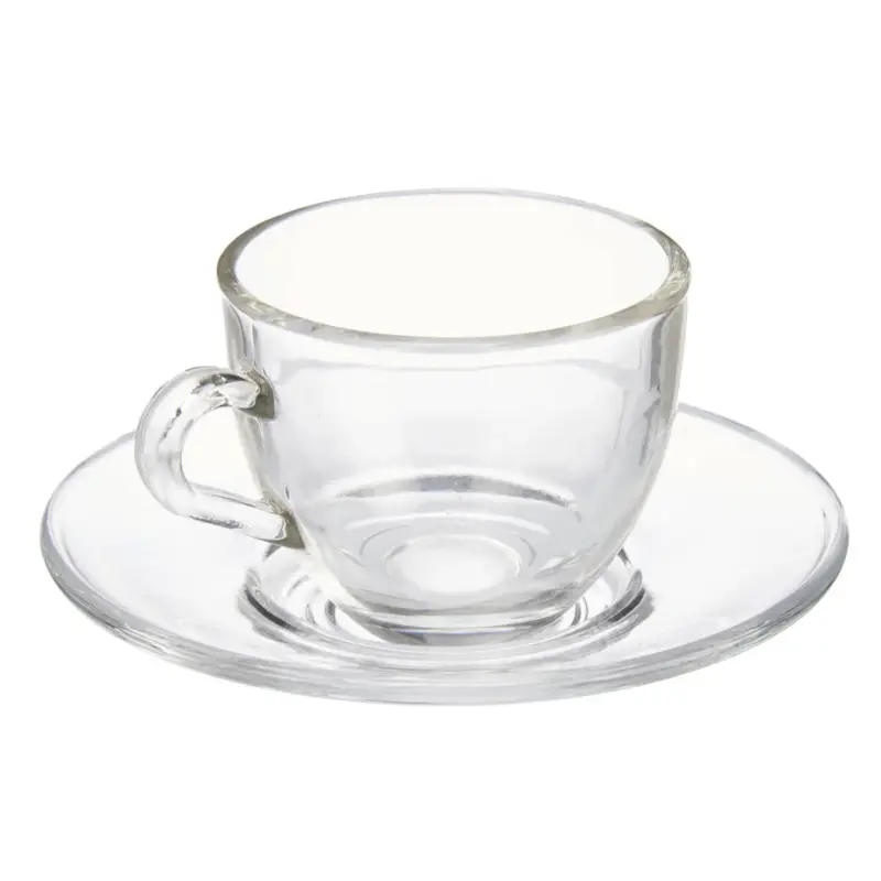 Obniżka ceny Szklana filiżanka do espresso ze spodkiem, 85 ml