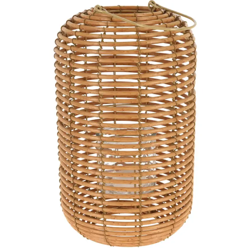 Lampion rattanowy ze szklanym wkładem, 38 cm Cena promocyjna