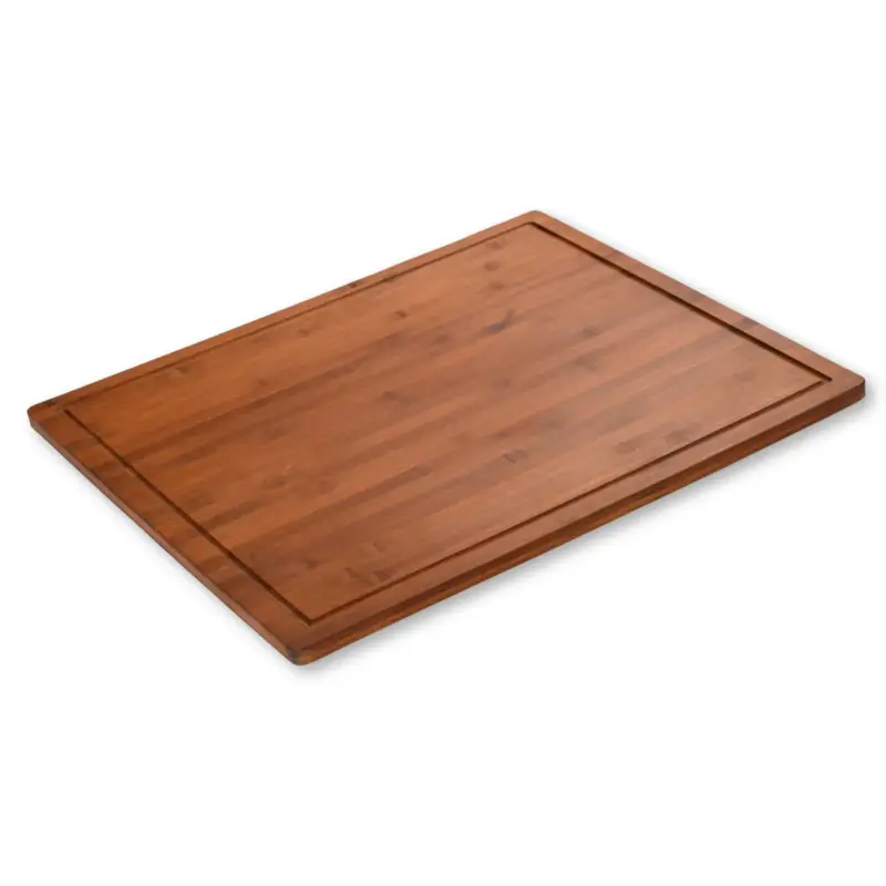 Bestseller Deska do krojenia z antypoślizgowymi nóżkami, ciemny bambus, 50 x 56 cm