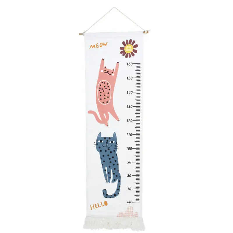 Miarka wzrostu na ścianę płócienna z frędzlami, do 160 cm wzrostu, 40 x 140 cm Tani