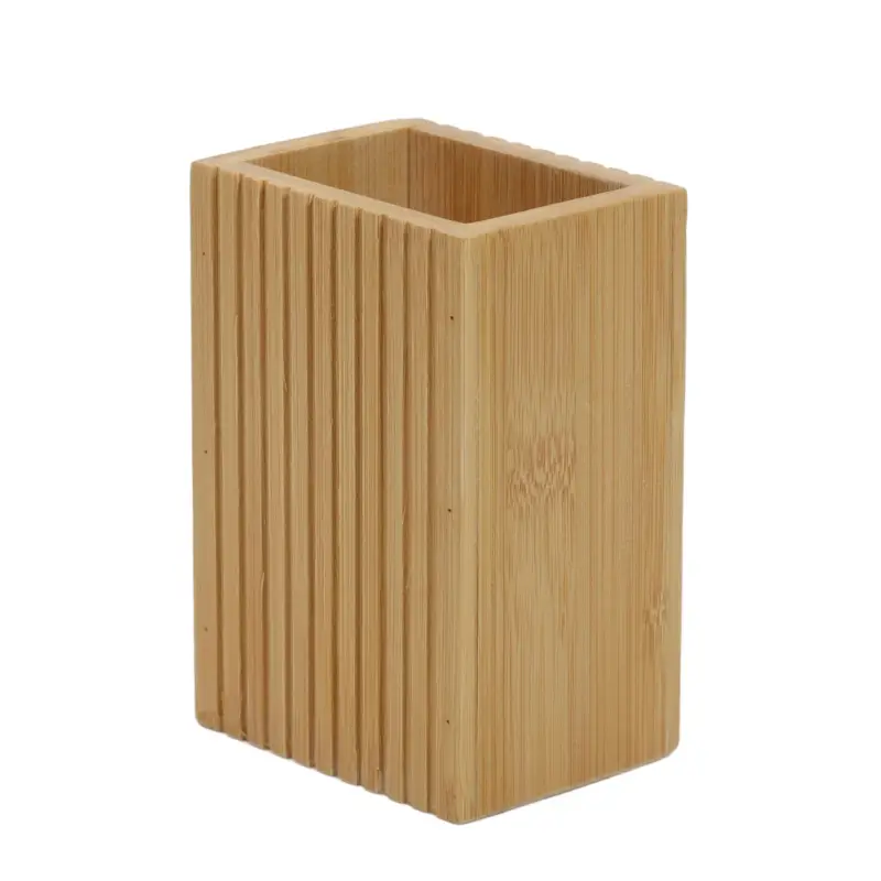 Bambusowy kubek na szczoteczki do zębów, 9 x 7 x 12,5 cm Nie przegap