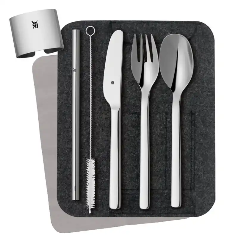 Zestaw sztućców na wynos MY2GO, z etui, szary, WMF Bestseller
