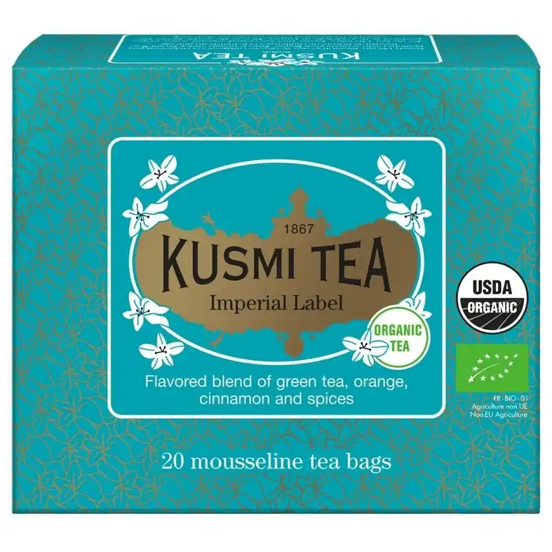Wybór klientów Zielona herbata IMPERIAL LABEL, 20 torebek muślinowych z herbatą, Kusmi Tea