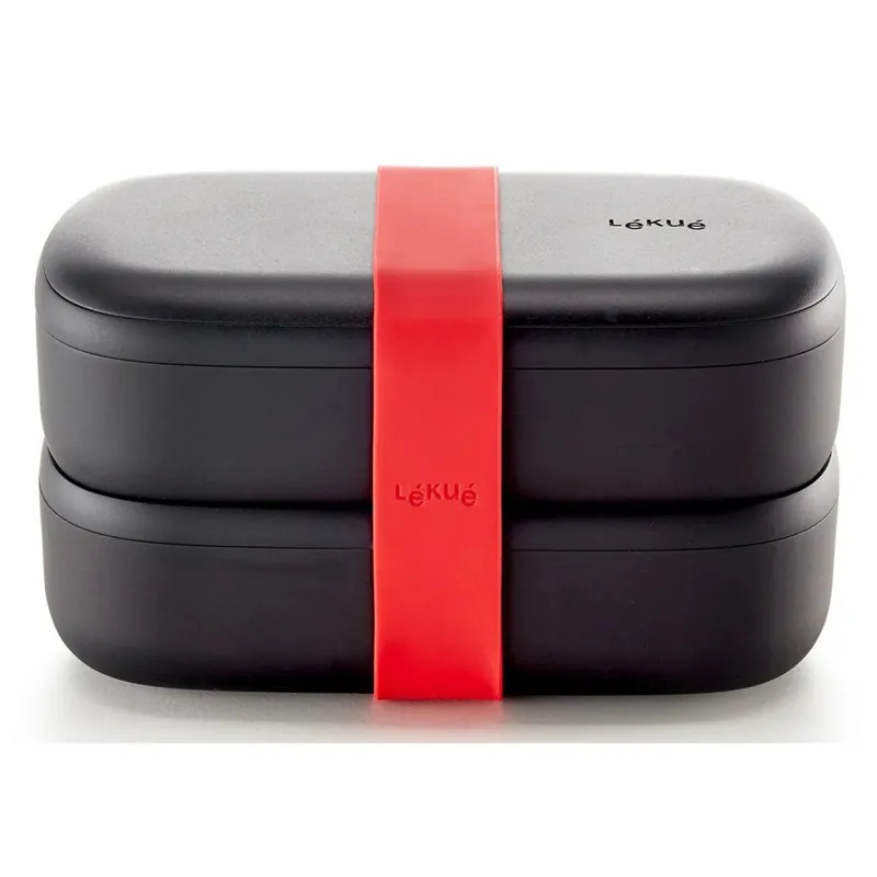 Kup online Lunchbox TO GO 2 x 500 ml, podwójny, czarny/czarny, Lékué