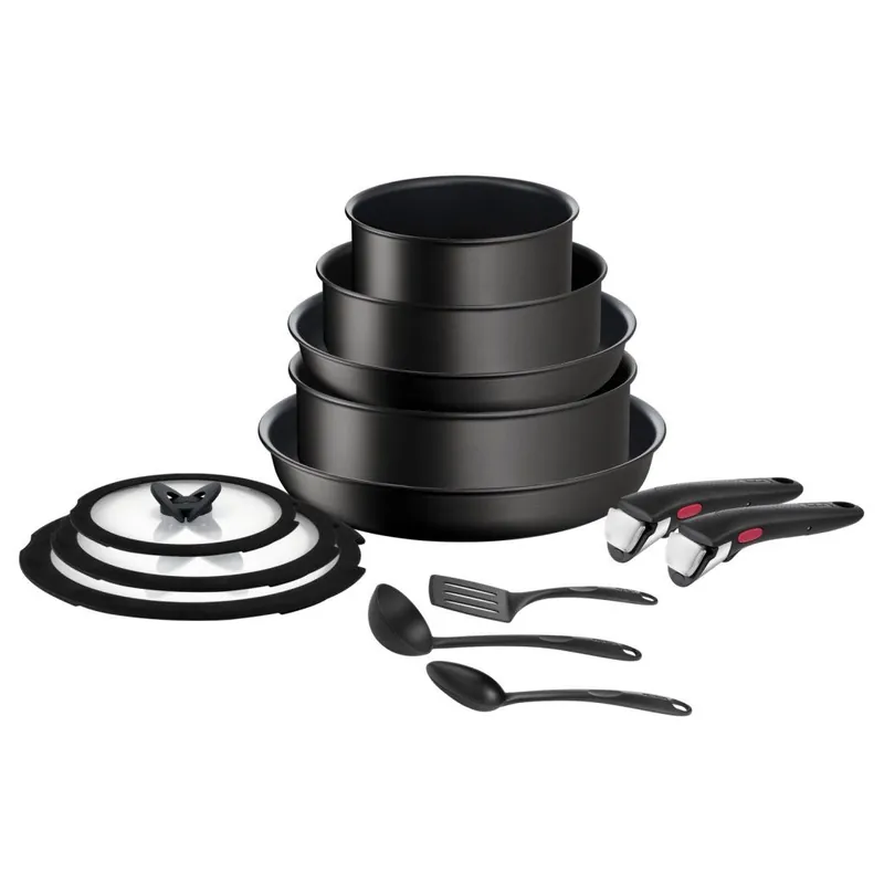 Garnki INGENIO UNLIMITED L7639543, zestaw 13 sztuk, czarne, aluminiowe, Tefal Ostatnie sztuki