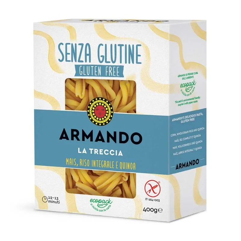 Makaron Treccia 400 g, bezglutenowy, ARMANDO Oferta limitowana