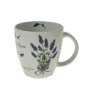LUBIANA VICTORIA Kubek Do Kawy Herbaty Porcelanowy Biały LAWENDA 300 ml Darmowa dostawa