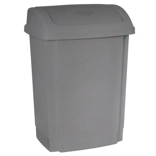 Cena promocyjna Kosz 25 L Srebrny na śmieci zamykany PLAST TEAM